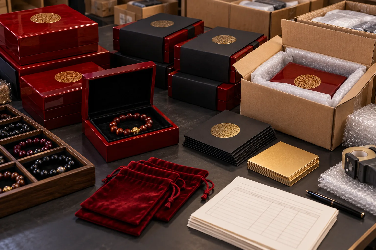Cinnabar craft packaging and fulfillment desk